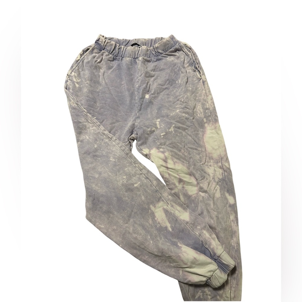 Zara Purple & White High-rise Tie Dye Sweatpants